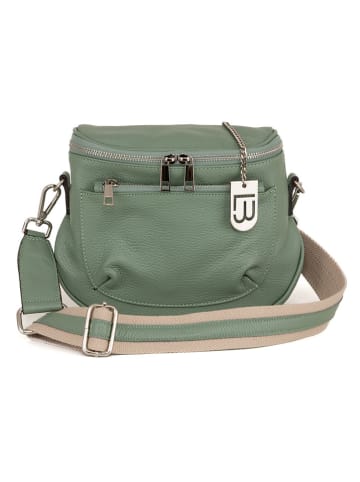 Lucca Baldi Leren schoudertas "Favara" mintgroen - (B)24 x (H)19 x (D)7 cm
