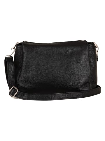 Lucca Baldi Leder-Umhängetasche "Melfi" in Schwarz - (B)26 x (H)19 x (T)9 cm