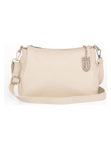 Lucca Baldi Leder-Umhängetasche "Melfi" in Beige - (B)26 x (H)19 x (T)9 cm