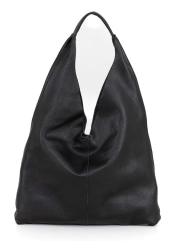 Lucca Baldi Leren schoudertas "Catanzaro" zwart - (B)45 x (H)36 x (D)5 cm