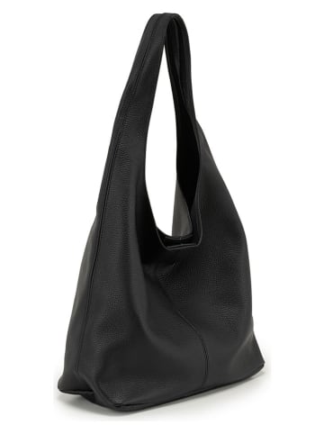 Lucca Baldi Leder-Schultertasche "Tarquinia" in Schwarz - (B)32 x (H)32 x (T)16 cm