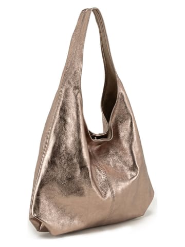 Lucca Baldi Leder-Schultertasche "Terracina" in Bronze - (B)32 x (H)32 x (T)16 cm