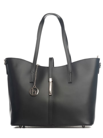 Lia Biassoni Skórzana torebka "Parma" w kolorze czarnym - 40 x 27 x 14 cm