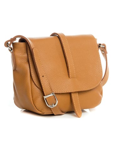 Lia Biassoni Skórzana torebka "Mella" w kolorze jasnobrązowym - 24 x 20 x 9 cm