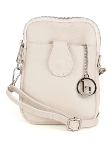 Lia Biassoni Leren smartphonetas "Paglia" beige - (B)15 x (H)20 x (D)1 cm