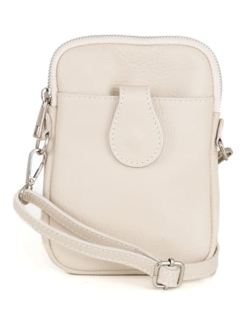 Lia Biassoni Leren smartphonetas "Paglia" crème - (B)15 x (H)20 x (D)1 cm