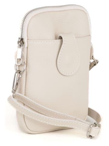 Lia Biassoni Leren smartphonetas "Paglia" beige - (B)15 x (H)20 x (D)1 cm