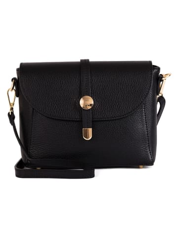 Pia Sassi Skórzana torebka "La Marmora" w kolorze czarnym - 25 x 19 x 8 cm