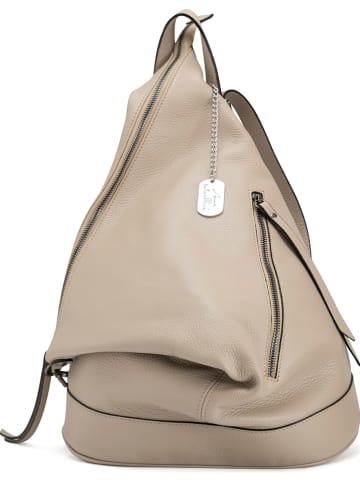 Anna Morellini Leren rugzak "Aureliana" beige - (B)42 x (H)55 x (D)16 cm