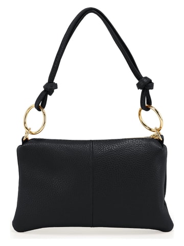 Anna Morellini Leder-Schultertasche "Erenza" in Schwarz - (B)25,5 x (H)16 x (T)2 cm