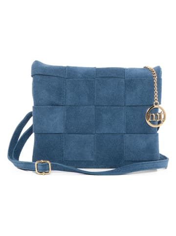 Mia Tomazzi Leren schoudertas "Empoli" blauw - (B)23 x (H)17 x (D)5 cm