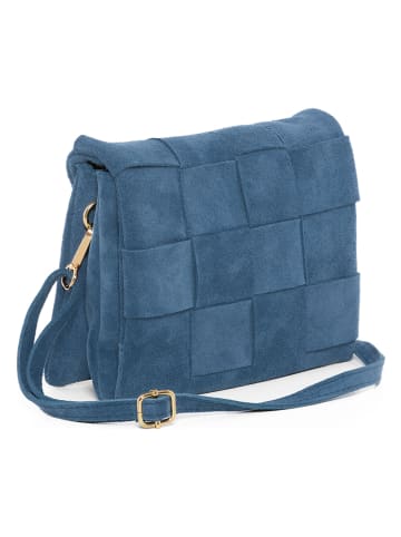 Mia Tomazzi Leren schoudertas "Empoli" blauw - (B)23 x (H)17 x (D)5 cm