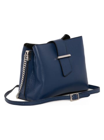 Mia Tomazzi Leren schoudertas "Cipria" donkerblauw - (B)21 x (H)17 x (D)10 cm