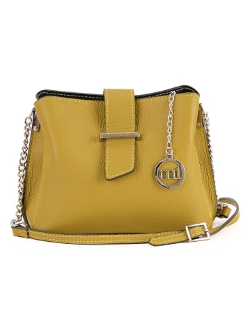 Mia Tomazzi Skórzana torebka "Cipria" w kolorze żółtym - 21 x 17 x 10 cm