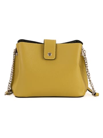 Mia Tomazzi Leder-Umhängetasche "Cipria" in Gelb - (B)21 x (H)17 x (T)10 cm