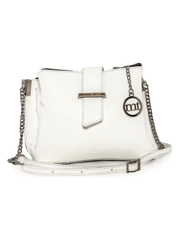 Mia Tomazzi Skórzana torebka "Cipria" w kolorze białym - 21 x 17 x 10 cm