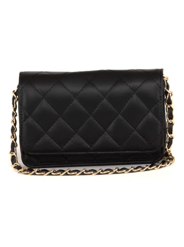 Mia Tomazzi Leren schoudertas "Ailanti" zwart - (B)19 x (H)14 x (D)4 cm