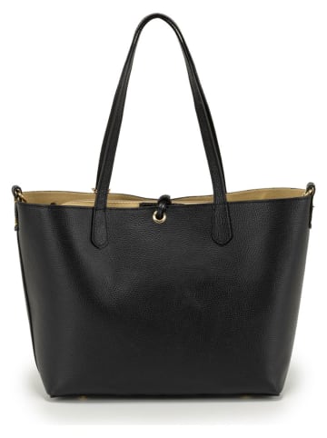 Mia Tomazzi Leder-Shopper "Zanardelli" in Schwarz - (B)45 x (H)30 x (T)12 cm