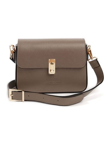 Lia Biassoni Leren schoudertas taupe - (B)22 x (H)16 x (D)7 cm