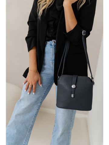 Lia Biassoni Leren schoudertas zwart - (B)24 x (H)22 x (D)10 cm