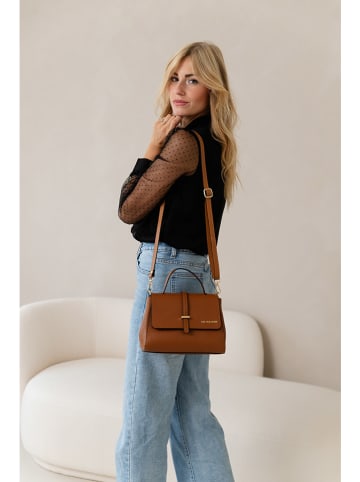 Lia Biassoni Skórzana torebka w kolorze jasnobrązowym - 23 x 19 x 12 cm