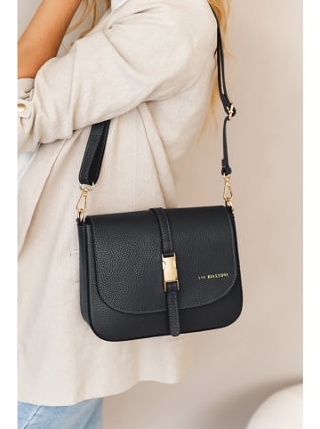 Lia Biassoni Leren schoudertas zwart - (B)24 x (H)18 x (D)8 cm