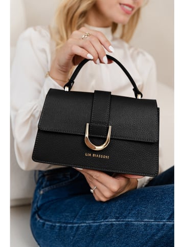 Lia Biassoni Leren handtas zwart - (B)25 x (H)16 x (D)8 cm