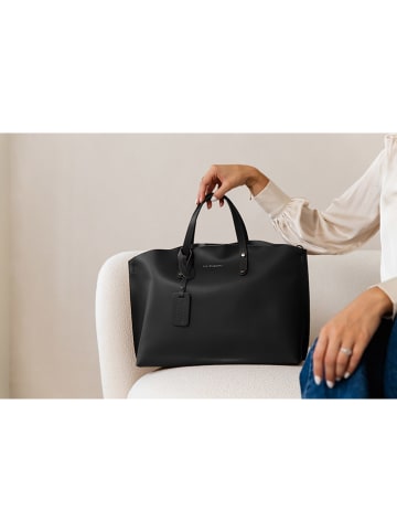 Lia Biassoni Skórzany shopper bag "Pedogna" w kolorze czarnym - 46 x 32 x 12 cm