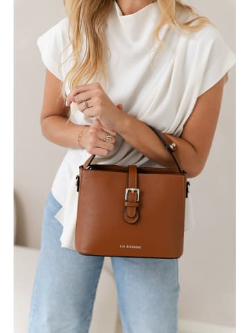 Lia Biassoni Leder-Henkeltasche in Hellbraun - (B)25 x (H)20 x (T)12 cm