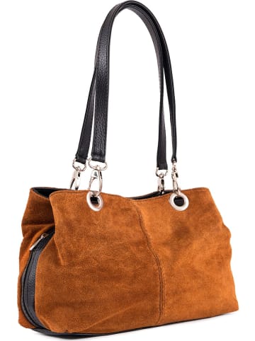 Lia Biassoni Skórzana torebka w kolorze jasnobrązowym - 32 x 20 x 14 cm