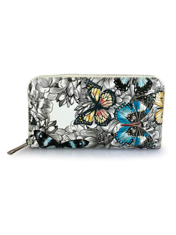 Mila Blu Skórzany portfel "Rovere" ze wzorem - 20 x 11 x 2 cm