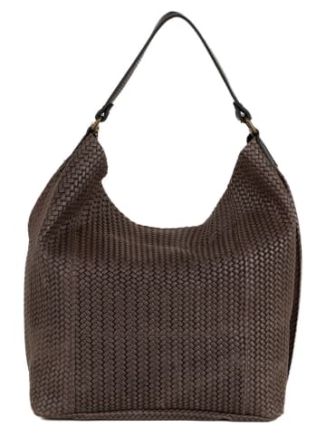 Anna Morellini Leren schoudertas "Sebastiana" bruin - (B)38 x (H)36 x (D)14 cm