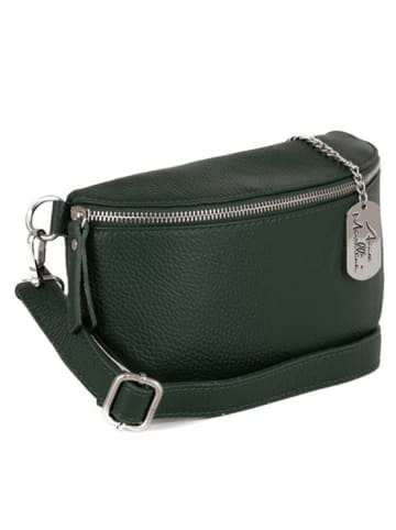 Anna Morellini Leren heuptas "Berenice" donkergroen - (B)24 x (H)14 x (D)1 cm