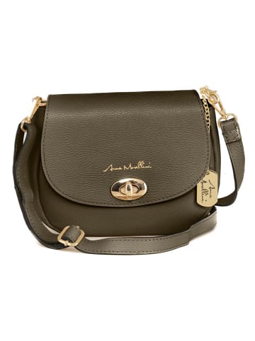 Anna Morellini Leren schoudertas "Iseppa" kaki - (B)24 x (H)9 x (D)21 cm
