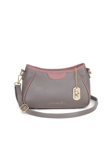 Anna Morellini Leren schoudertas "Manfrina" grijs - (B)15 x (H)14 x (D)9 cm