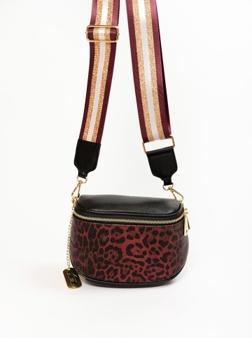 Anna Morellini Leren schoudertas "Gabriella" zwart/bruin - (B)20 x (H)15 x (D)10 cm