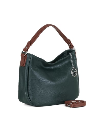 Mia Tomazzi Leder-Schultertasche "Molise" in Dunkelgrün - (B)30 x (H)20 x (T)8 cm