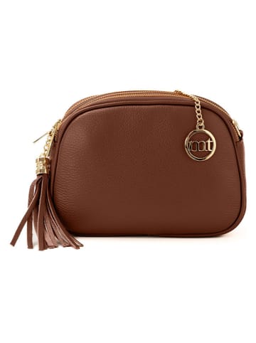 Mia Tomazzi Leren schoudertas "Gradisca" lichtbruin - (B)22,5 x (H)16 x (D)7 cm