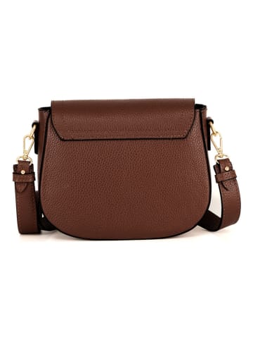 Mia Tomazzi Leren schoudertas ''Carracci'' bruin - (B)23 x (H)18 x (D)7,5 cm