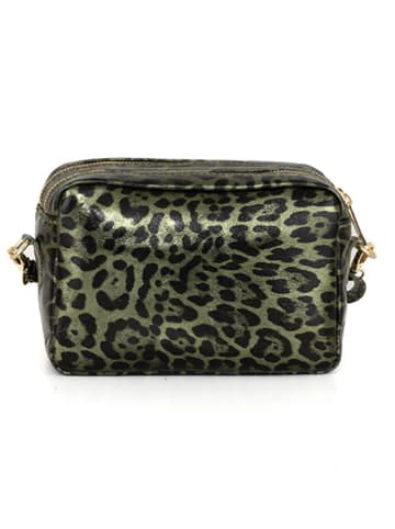 Mia Tomazzi Leren schoudertas "Caltanissetta" groen - (B)22 x (H)15 x (D)10 cm