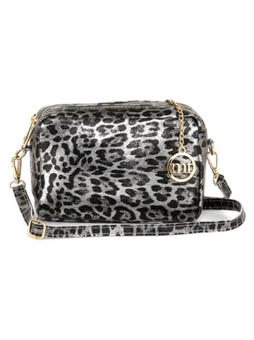 Mia Tomazzi Leren schoudertas "Caltanissetta" grijs - (B)22 x (H)15 x (D)10 cm