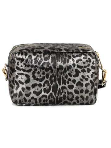 Mia Tomazzi Leren schoudertas "Caltanissetta" grijs - (B)22 x (H)15 x (D)10 cm