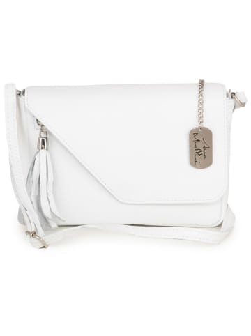 Anna Morellini Leren schoudertas "Lola" wit - (B)24 x (H)18 x (D)6 cm