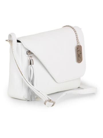 Anna Morellini Leren schoudertas "Lola" wit - (B)24 x (H)18 x (D)6 cm