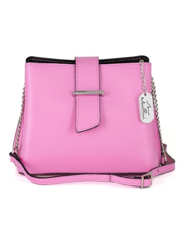 Anna Morellini Leder-Umhängetasche "Ciosa" in Rosa - (B)22 x (H)17 x (T)10 cm