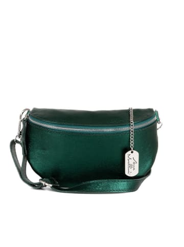 Anna Morellini Leder-Gürteltasche "Berenice" in Grün - (B)25 x (H)14 x (T)1 cm