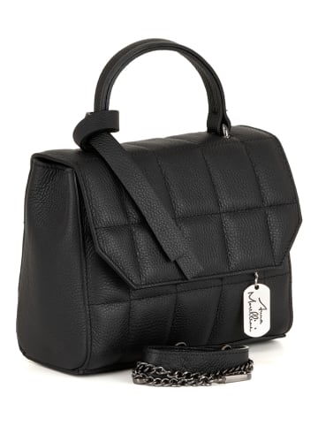 Anna Morellini Skórzana torebka "Sienna" w kolorze czarnym - 23 x 19 x 12 cm