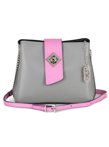 Anna Morellini Leren schoudertas "Elianna" grijs - (B)22 x (H)19 x (D)10 cm