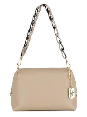 Anna Morellini Leren schoudertas "Gessica" beige - (B)27 x (H)20 x (D)12 cm