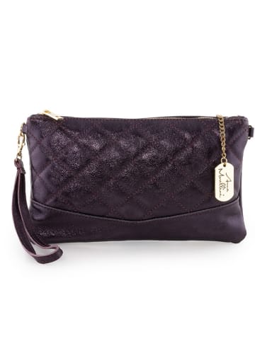 Anna Morellini Leder-Clutch in Lila - (B)27 x (H)11 x (T)3 cm